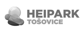 Heipark logo šedé